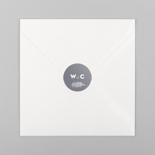 Wedding Envelope Stickers Baby's Breath Grey - View 2