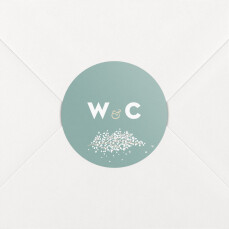 Wedding Envelope Stickers Baby's Breath Green