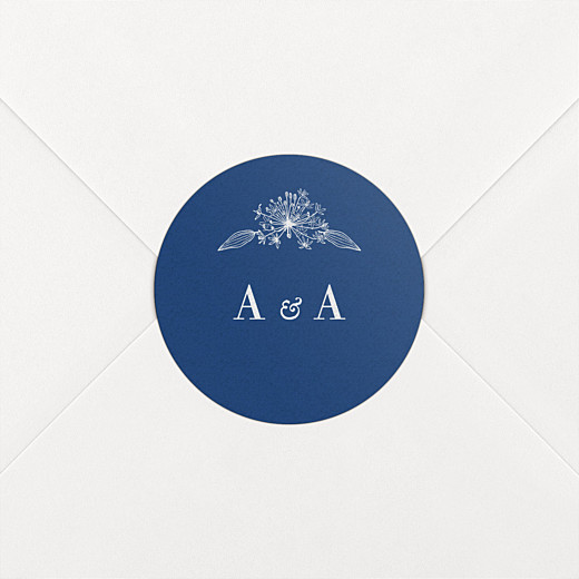 Wedding Envelope Stickers Natural Chic Blue - View 1