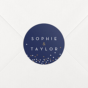 Wedding Envelope Stickers Confetti blue