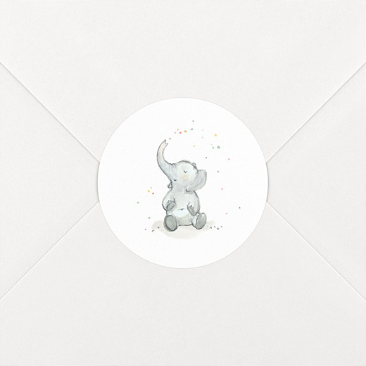 Baby Stickers Elephant Family White - View 1
