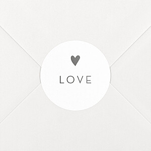 Wedding Envelope Stickers Elegant heart white