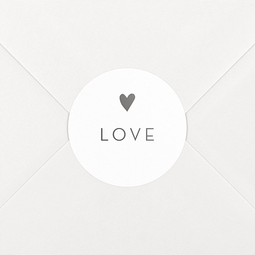 Wedding Envelope Stickers Elegant Heart White - View 1