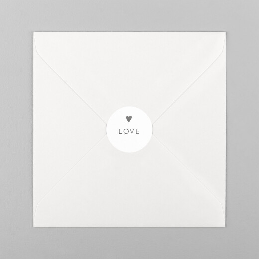 Wedding Envelope Stickers Elegant Heart White - View 2