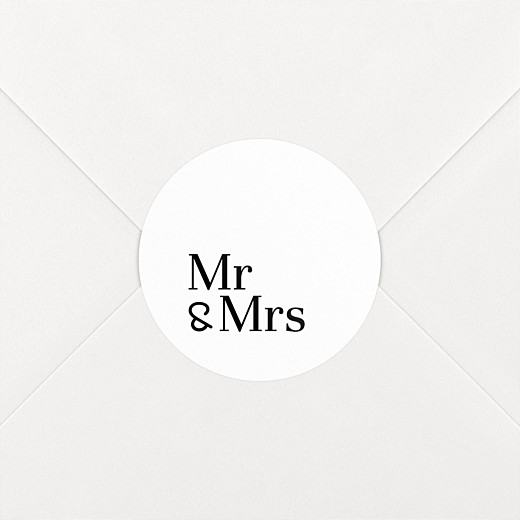 Wedding Envelope Stickers Mr & Mrs White - View 1