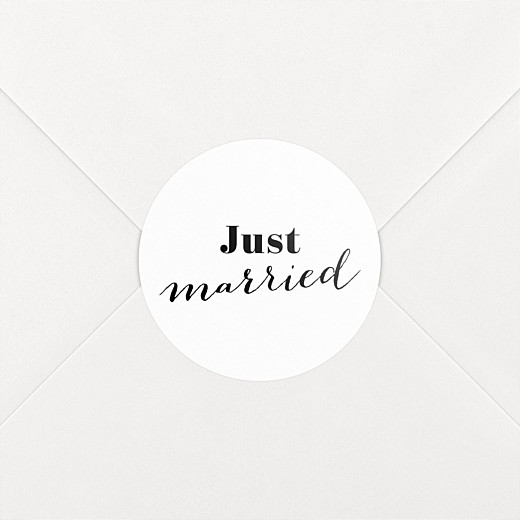 Wedding Envelope Stickers Just married White - View 1