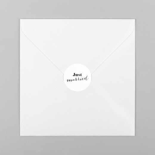 Wedding Envelope Stickers Just married White - View 2