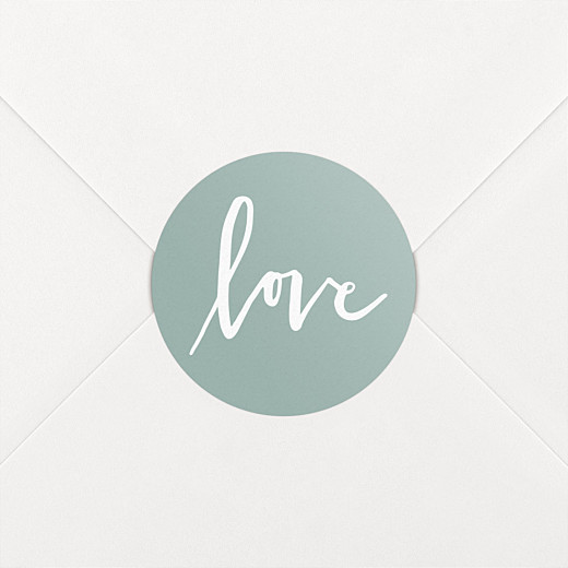 Wedding Envelope Stickers Love Letters Green - View 1