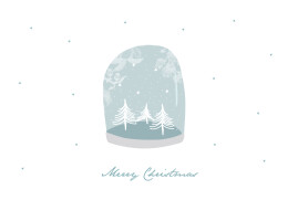 Christmas Cards Snow Globe (4 Pages) Blue