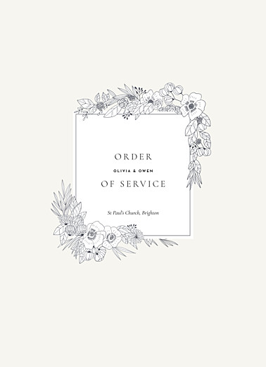Wedding Order of Service Booklet Covers Secret Garden White - Page 1