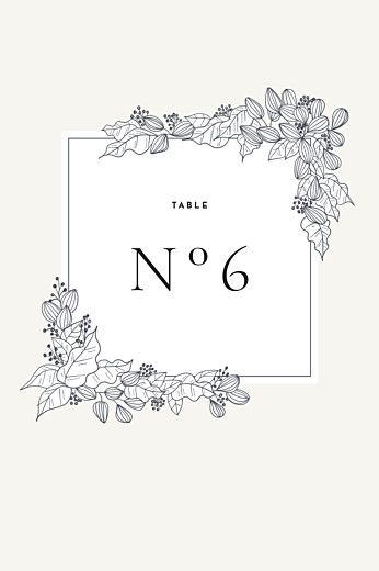 Wedding Table Numbers Secret Garden White - Front