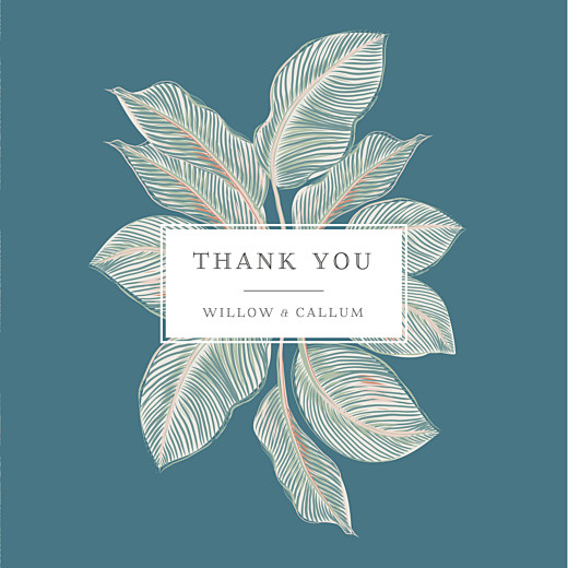 Wedding Thank You Cards Calathea (4 Pages) Blue - Page 1