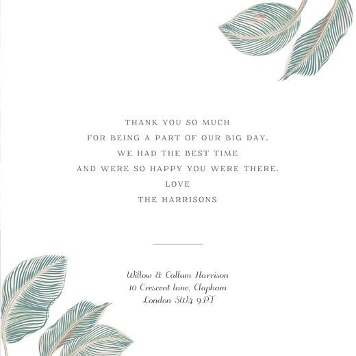 Wedding Thank You Cards Calathea (4 Pages) Blue - Page 3