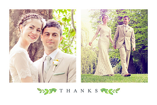 Wedding Thank You Cards Canopy Green - Page 1