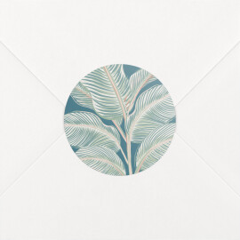 Wedding Envelope Stickers Calathea Blue