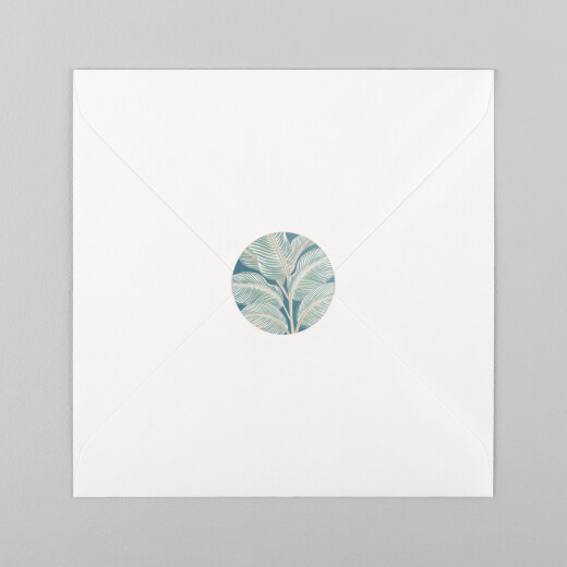 Wedding Envelope Stickers Calathea Blue - View 2
