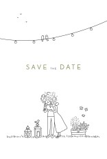 Save The Dates Bohemian Promise White