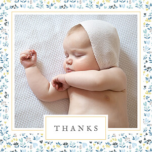 Baby Thank You Cards Liberty heart (large) blue