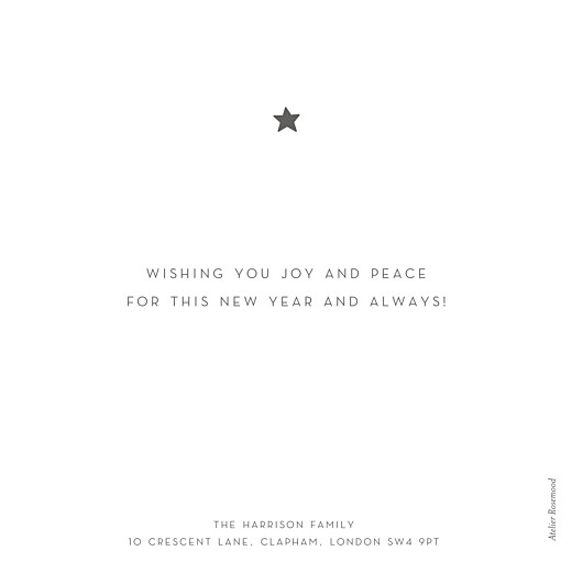 Christmas Cards Elegant Star White - Back