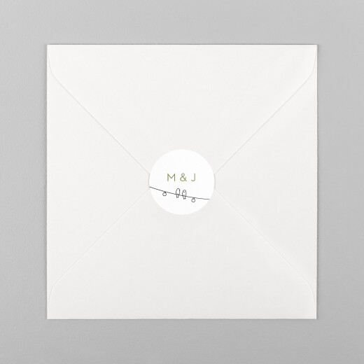 Wedding Envelope Stickers Bohemian Promise White - View 2