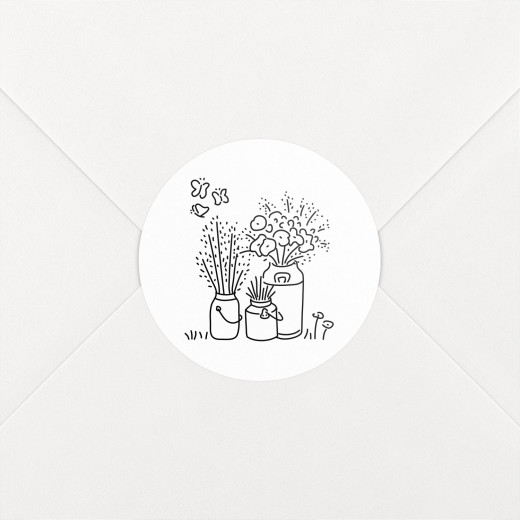 Wedding Envelope Stickers Bohemian Promise White - View 1