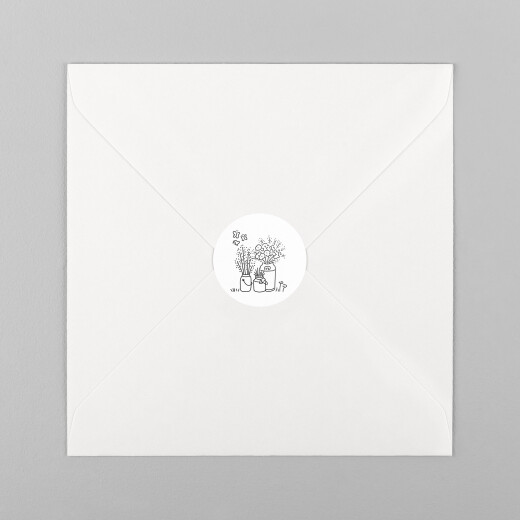 Wedding Envelope Stickers Bohemian Promise White - View 2