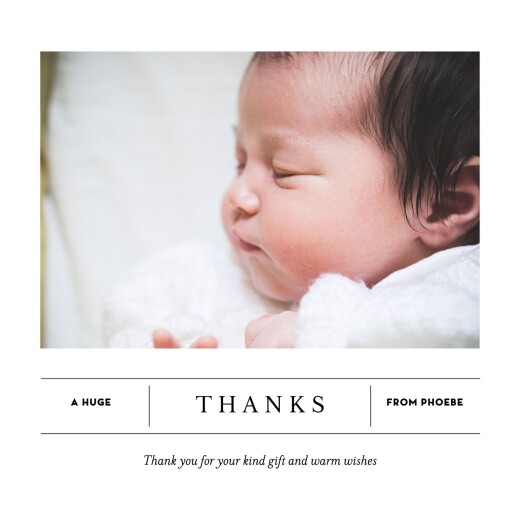 Baby Thank You Cards Breaking News 2 Photos White - Front