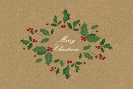 Business Christmas Cards Boughs Of Holly Kraft