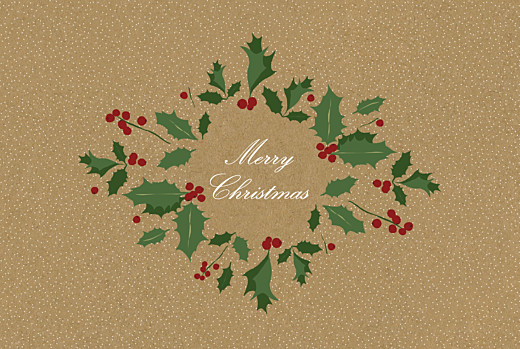 Business Christmas Cards Boughs Of Holly Kraft - Page 1