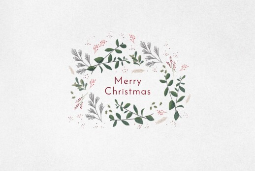 Business Christmas Cards Winter Wreath White - Page 1