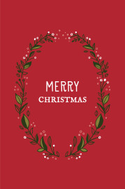Business Christmas Cards Festive Wreath Red