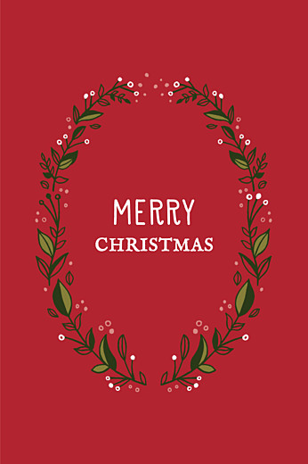 Business Christmas Cards Festive Wreath Red - Page 1