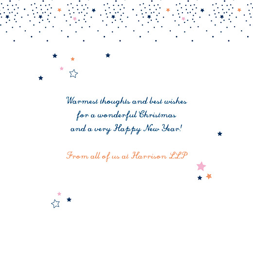 Business Christmas Cards Dainty Stars Blue - Page 3