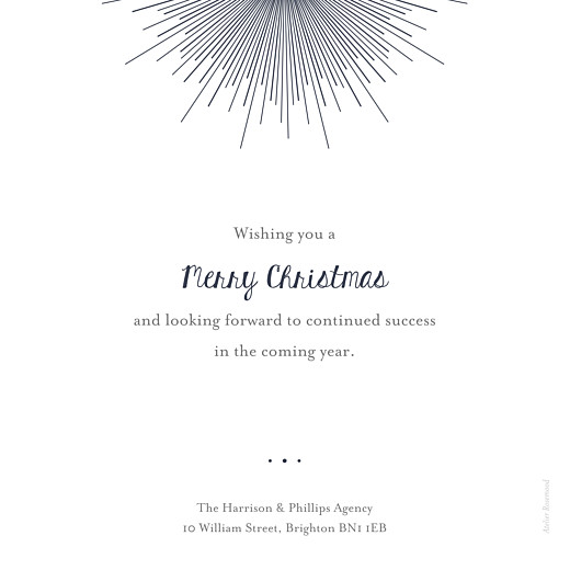 Business Christmas Cards Lumière (Foil) Midnight Blue - Back