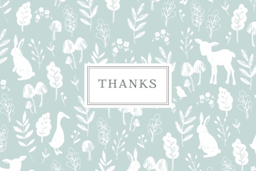 Baby Thank You Cards Fable (Small) Blue - Front