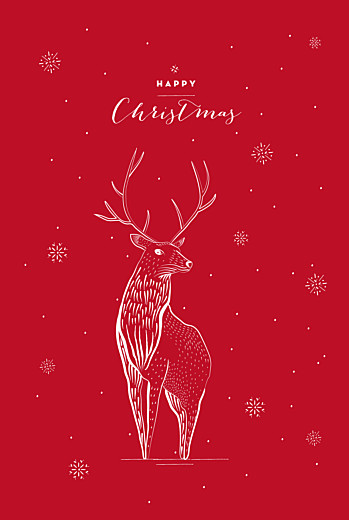 Christmas Cards Holiday Stag 4 Pages Red - Page 1