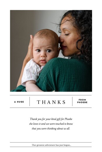 Baby Thank You Cards Breaking News (Portrait) White - Front