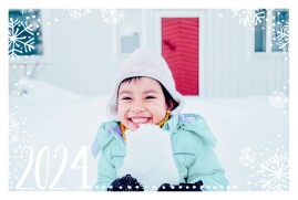 Christmas Cards Snow Day (4 Pages) White & Blue