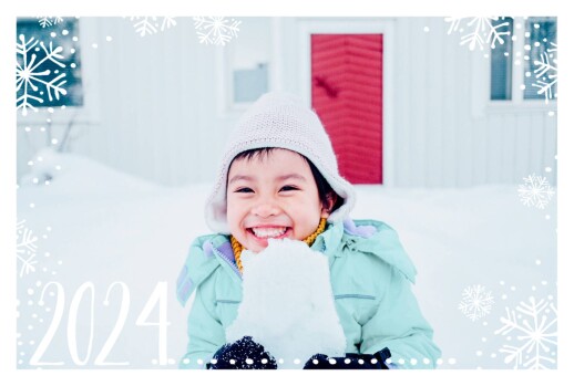 Christmas Cards Snow Day (4 Pages) White & Blue - Page 1