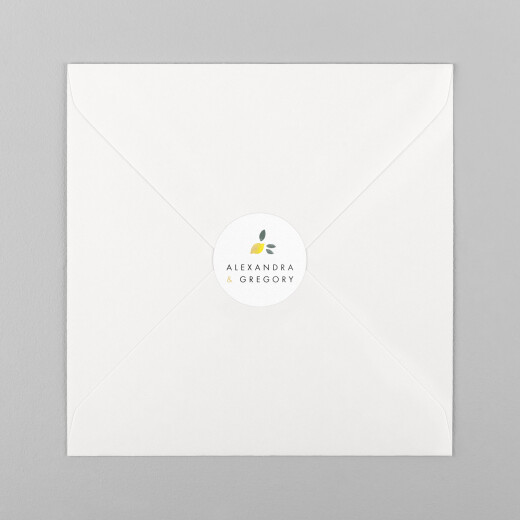Wedding Envelope Stickers Palermo Yellow & White - View 2