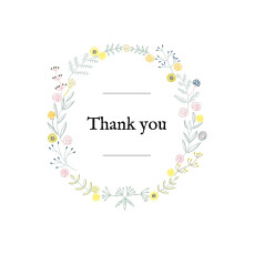 Baby Thank You Cards Rustic Floral (4 pages) White