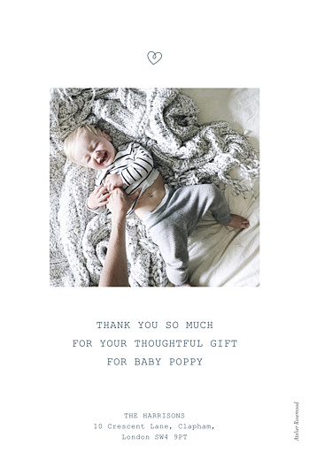 Baby Thank You Cards Darling Thank You - Back