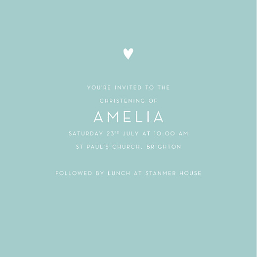 Christening Invitations Lovely Heart 4 Pages (Foil) Blue - Page 3