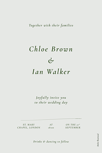Wedding Invitations Forever Ferns Green - Back
