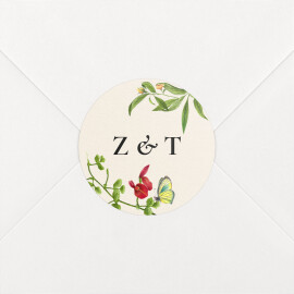 Wedding Envelope Stickers Flora & Fauna White