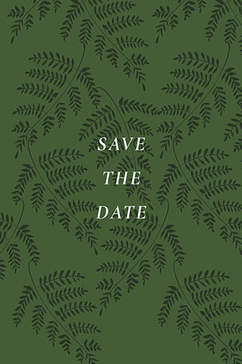 Save The Dates Forever Ferns Green - Front