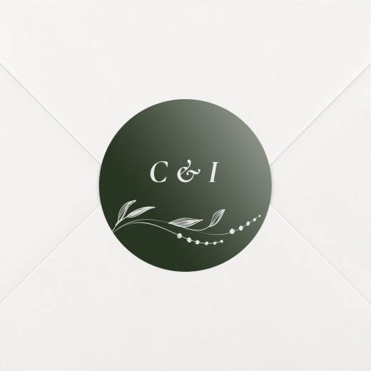 Wedding Envelope Stickers Forever Ferns Green - View 1