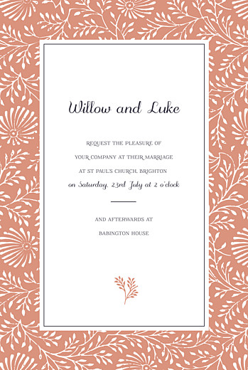 Wedding Invitations Idyllic Coral - Front