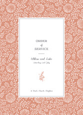 Wedding Order of Service Booklet Covers Idyllic Coral