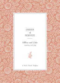 Wedding Order of Service Booklet Covers Idyllic Coral